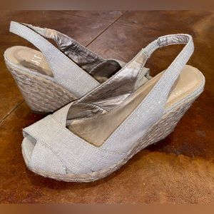 Buckle Beige Wedges size 8